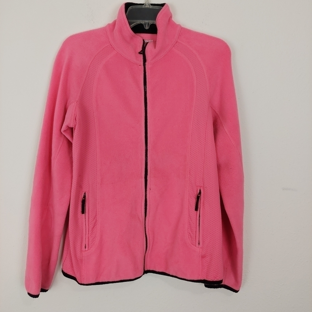 Xersion Fleece Pink Zip Jacket Women's Size Small Collared Mesh Vent Pockets
